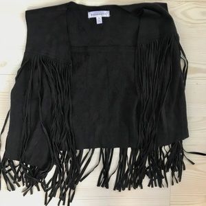 Black fringe vest